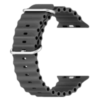 Pulseira Oceano Compatível Smartwatch Apple Watch Iwo Nf Cor:cinza Escuro;tamanho:42/44/45/47/49mm