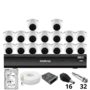 Kit 16 Câmeras Intelbras 1220 D Mic 1080p Com Microfone Dvr Intelbras Imhdx 3132 Inteligência Artificial Hd 2TB