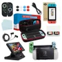 Kit Acessórios Nintendo Switch 17 Em 1 - Case Capa Película Grips Fone Cabo Dock Preto