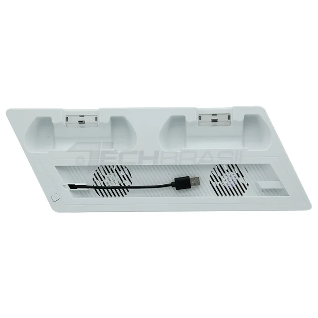 Base Suporte Cooler Carregador 3 Usb Playstation 4 Ps4 Slim Branco Base Suporte Cooler Carregador 3 Usb Playstation 4 Ps4 Slim Branco