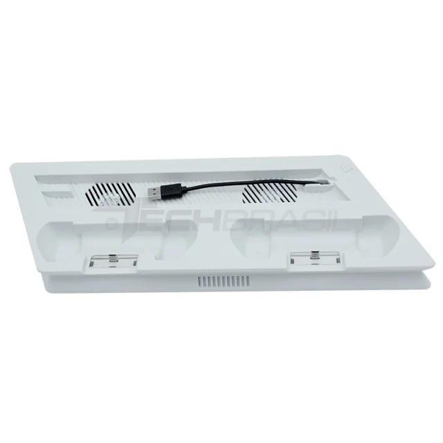 Base Suporte Cooler Carregador 3 Usb Playstation 4 Ps4 Slim Branco Base Suporte Cooler Carregador 3 Usb Playstation 4 Ps4 Slim Branco