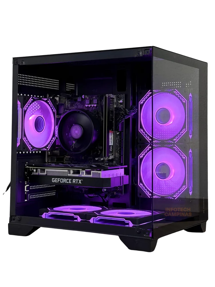 PC Gamer Aquario Preto Infotech | Ryzen 5 5500 | RTX 3050 6GB | 16GB RAM | SSD NVMe 1TB | Windows 11 Pro - view 2