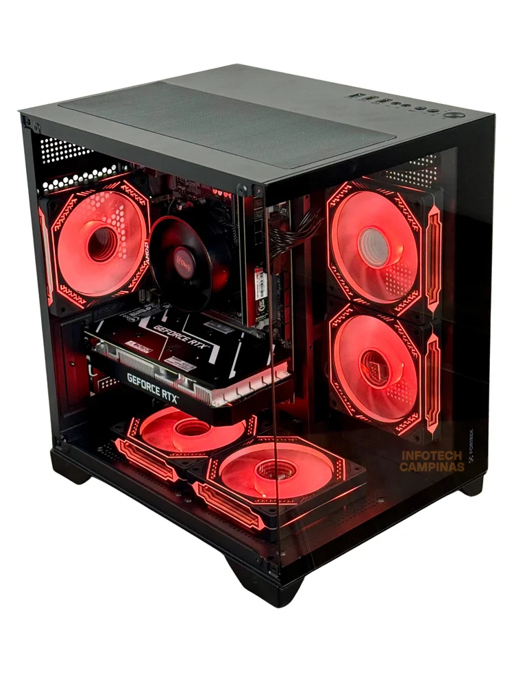 PC Gamer Aquario Preto Infotech | Ryzen 5 5500 | RTX 3050 6GB | 16GB RAM | SSD NVMe 1TB | Windows 11 Pro - view 3