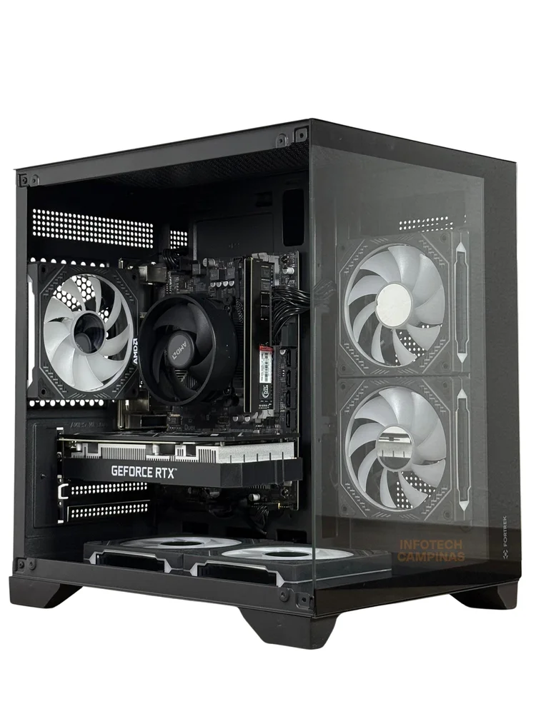 PC Gamer Aquario Preto Infotech | Ryzen 5 5500 | RTX 3050 6GB | 16GB RAM | SSD NVMe 1TB | Windows 11 Pro - view 5