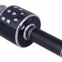 Microfone sem Fio Karaoke Bluetooth Alto Falante Embutido Usb Cor Preto