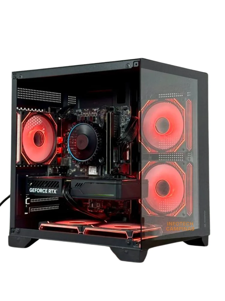 Computador PC Gamer Aquario Preto RTX 3060 12gb | Intel I5 12400 | 32gb Ram | SSD Nvme 1TB | Win11 Pro Pronto Para Uso