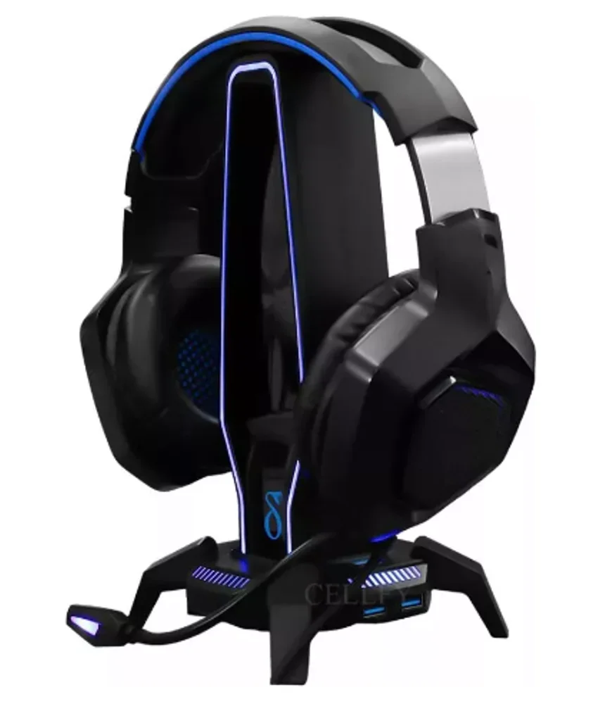 Suporte Para Fone De Ouvido Gamer Headset Rgb Hub 3.0 Usb