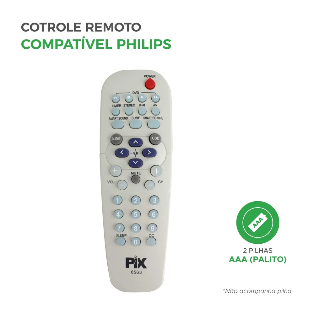 Controle Remoto Tv Tubo Toda Linha Pt86563 21pt5431 21pt5432