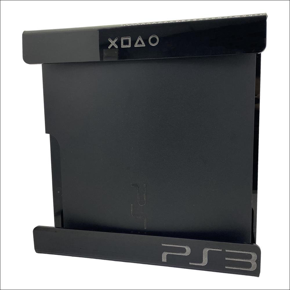 Suporte Parede Console Playstation 3 Super Slim - Ps3 Super Slim - Material Acrílico Preto