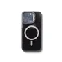 Capa Capinha Case Brilho Luxo Glitter Premium Magsafe Magnética Com Suporte Bracket Para Iphone 14 - Preto