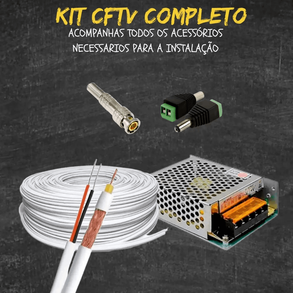 Kit 8 Câmeras Intelbras  Bullet 3220b Full Color Com Áudio Dvr Intelbras 1216-c Mhdx Com Acesso Remoto Hd 3TB