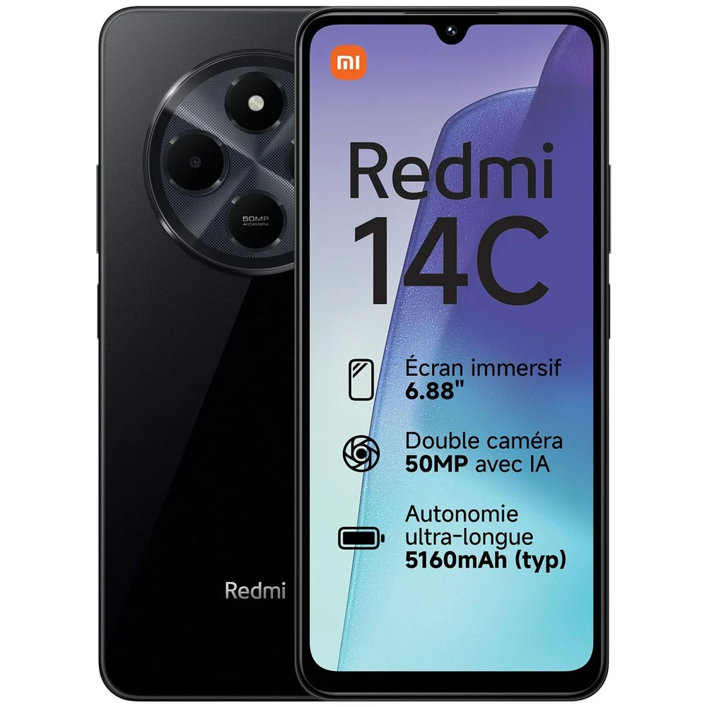 Smartphone Xiaomi Redmi 14c Br  4+4gb Ram Virtual + 256gb, Preto (cx401pre)
