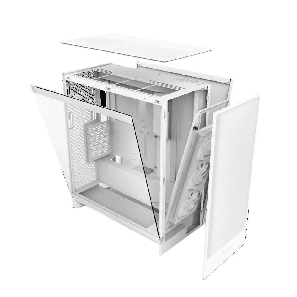 Gabinete Gamer Nzxt H7 Flow RGB Lateral Vidro Temperado E-atx/atx/micro-atx/mini-itx Branco - Cm-