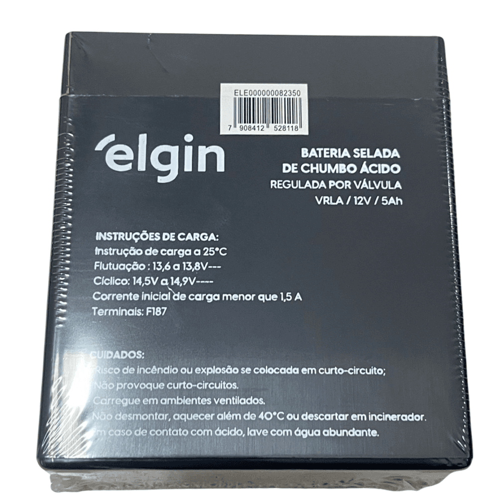 Bateria Selada Elgin Chumbo 12v X 5ah Bateria Selada Elgin Chumbo 12v X 5ah