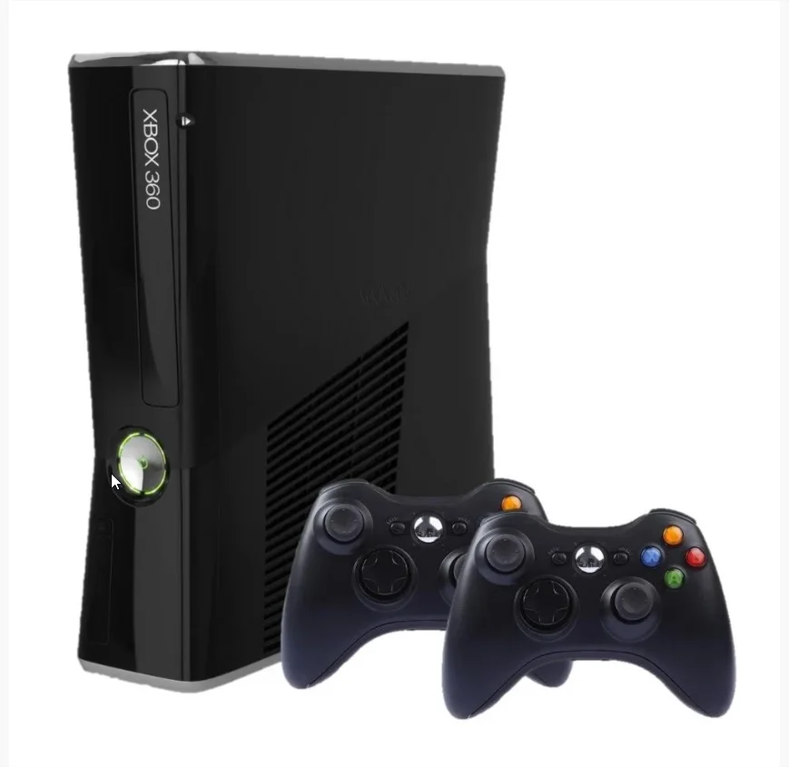 Microsoft XBOX 360 Slim 4gb Standard Cor Matte Black 2 Controles + 3 Jogos Microsoft XBOX 360 Slim 4gb Standard Cor Matte Black 2 Controles + 3 Jogos