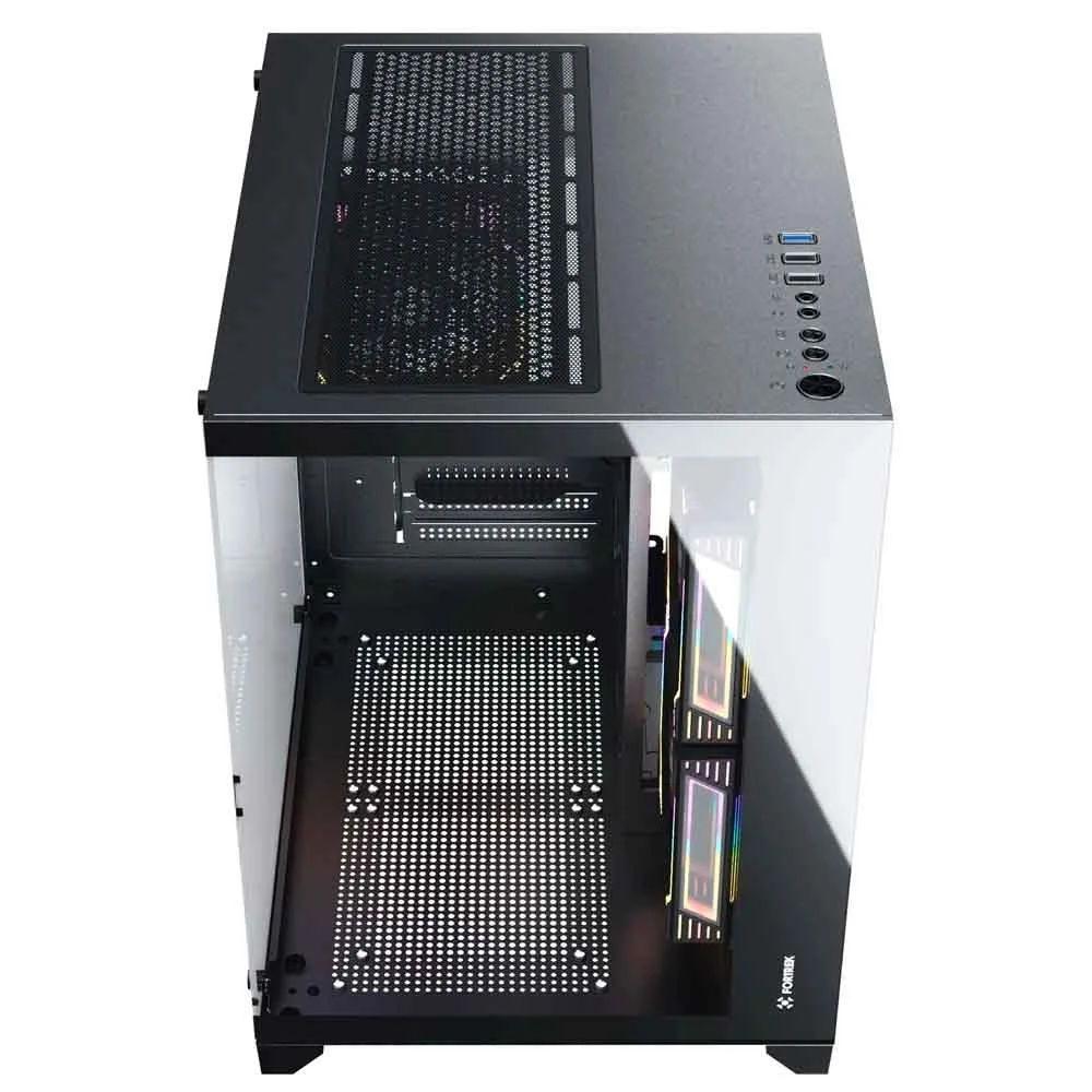 Gabinete Gamer Aquario Clarity Preto Lateral Vidro Fortrek Gabinete Gamer Aquario Clarity Preto Lateral Vidro Fortrek