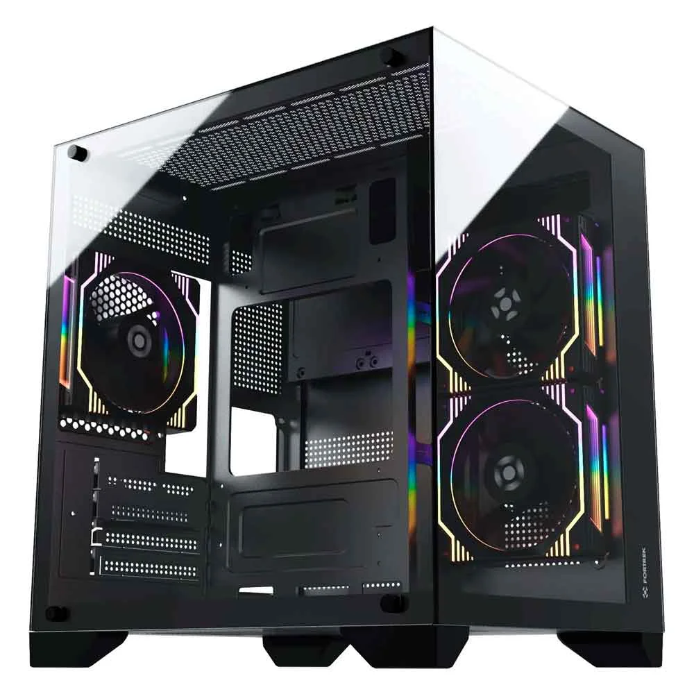 Gabinete Gamer Aquario Clarity Preto Lateral Vidro Fortrek Gabinete Gamer Aquario Clarity Preto Lateral Vidro Fortrek