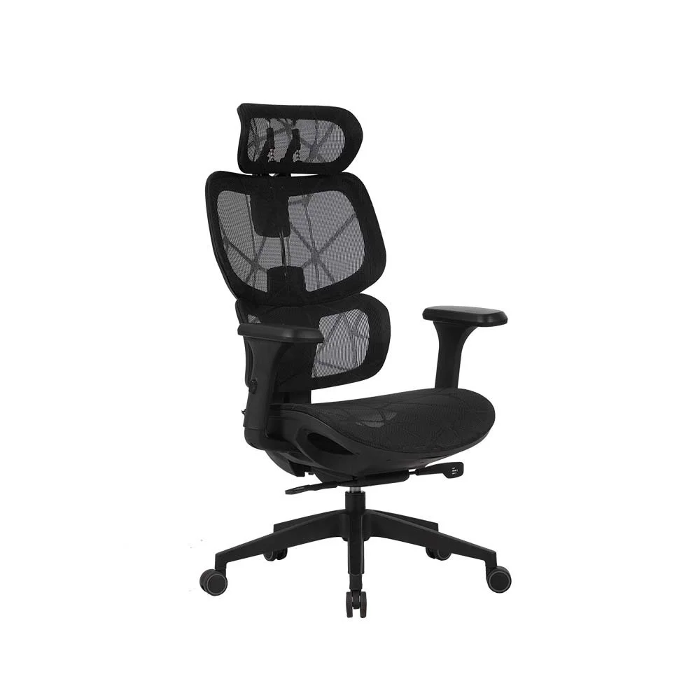 Cadeira De Escritório Ergônomica Elements Siggy, Até 140Kg, Preto