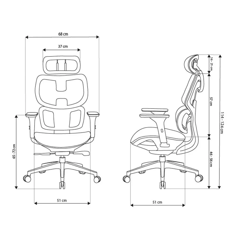 Cadeira De Escritório Ergônomica Elements Siggy, Até 140Kg, Preto
