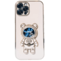 Capa Com Suporte De Astronauta Galvanizado Compatível Com Iphone Modelo:13promax;cor:dourado