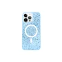 Capa Capinha Case Brilho Glitter Luxo Premium Magsafe Magnética Compatível Para Iphone 14 Pro - Azul