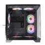 Gabinete Gamer Ktrok Cubo Preto Aquario Lateral Frente Vidro