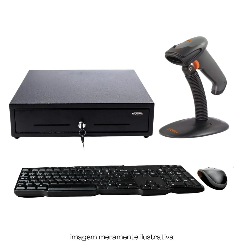 Kit Automação Pdv Tob I3 4ªg 4gb SSD 120GB Win10 Rede S/fio Teclado Mouse Monitor 15" Gvt. Dinheiro  Imp. Térmica Leitor Cód Barras