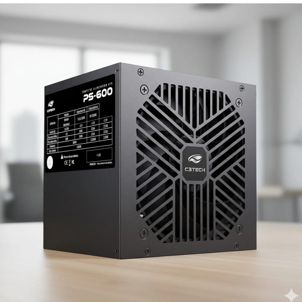 Fonte Atx 600w C3tech Preta - Ps-600bk
