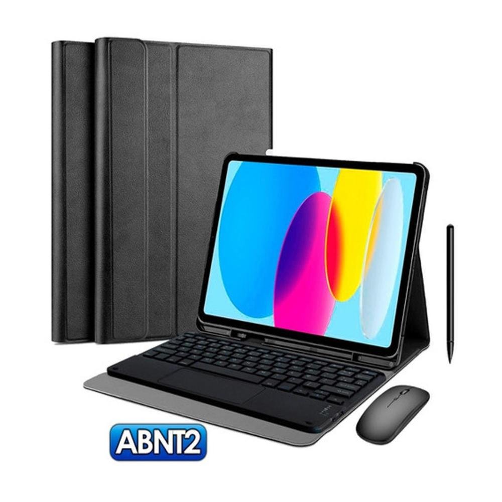 Case + Mouse + Teclado Touch Abnt2 Para Ipad 10 A2757 A2696