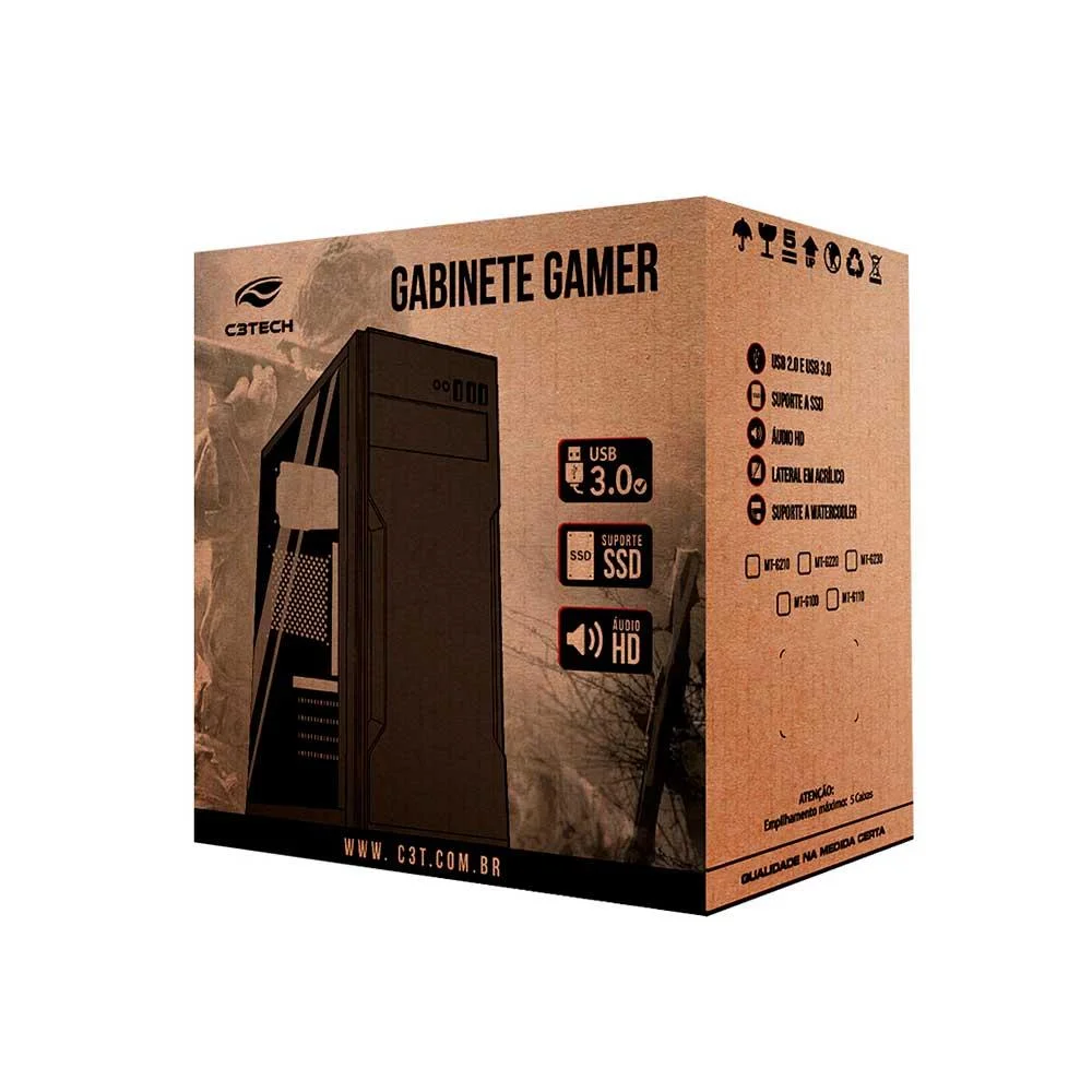 Gabinete Gamer C3tech Mt-g100bk Sem Fonte Preto Gabinete Gamer C3tech Mt-g100bk Sem Fonte Preto