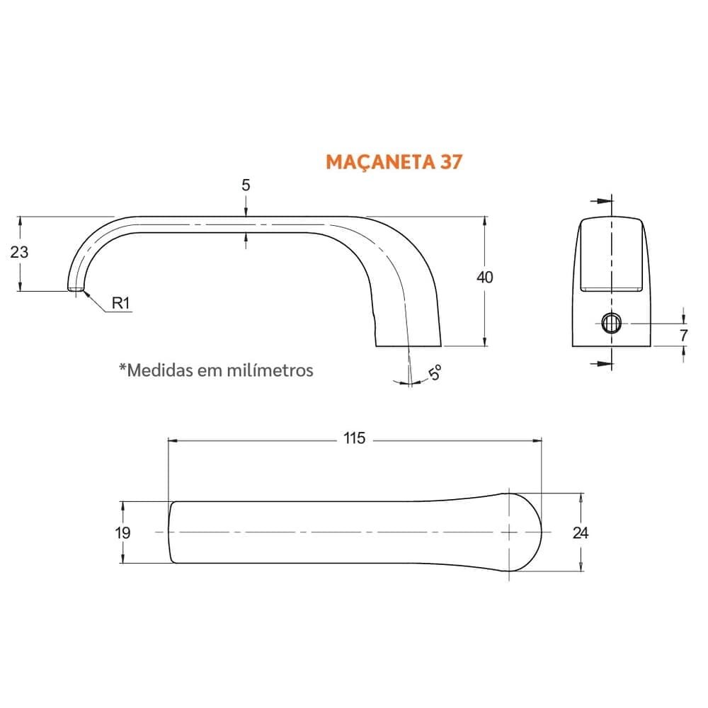 Fechadura Interna 813/37 Roseta Redonda Inox Escovado 40mm Stam