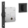 Fechadura Rolete Para Porta Pivotante 1025 Banheiro Roseta Quadrada Preta 45mm Stam