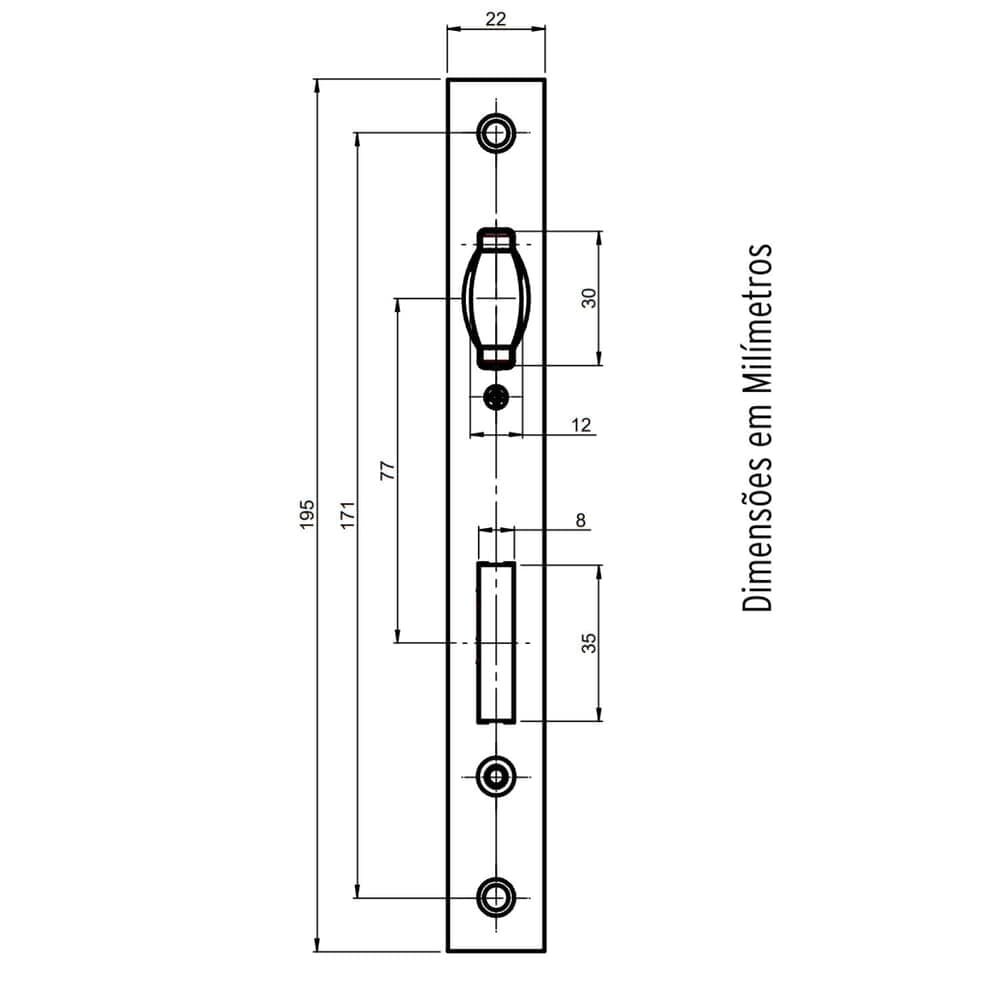 Fechadura Rolete Roseta Redonda  F-5600/20 Bl 55mm Bronze Latonado Aliança
