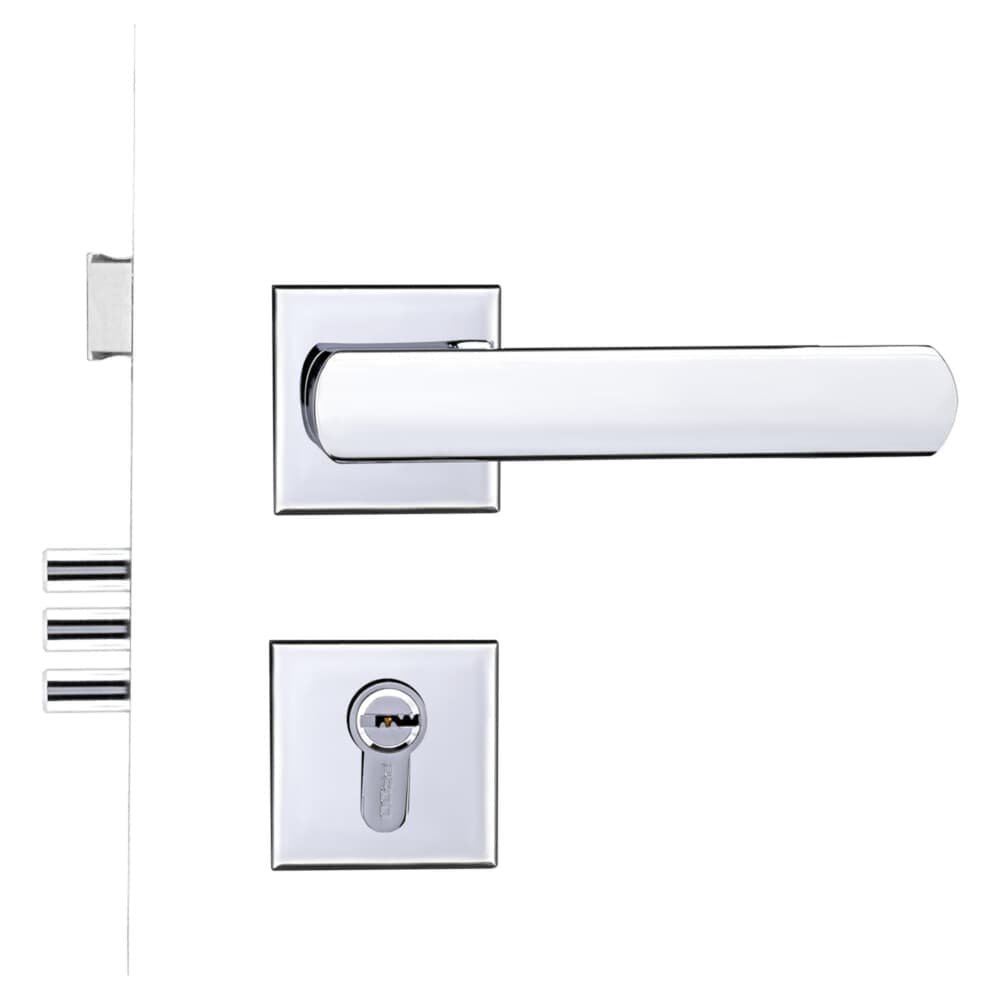 Fechadura Opera Alta Segurança 3 Pinos E Cilindro Multiponto 55mm Rq4 201-55ac Cel 60 Cromado Pado