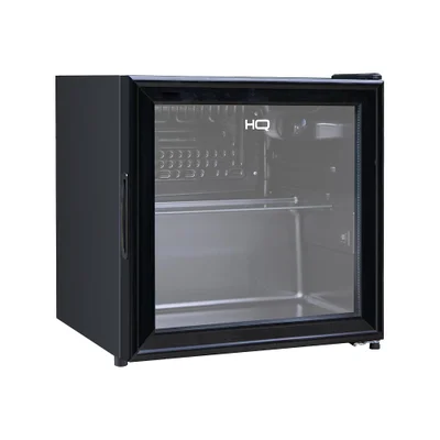 Frigobar Expositor Vertical Hq Vidro Duplo 50 Litros Preto Hq-50fbpv