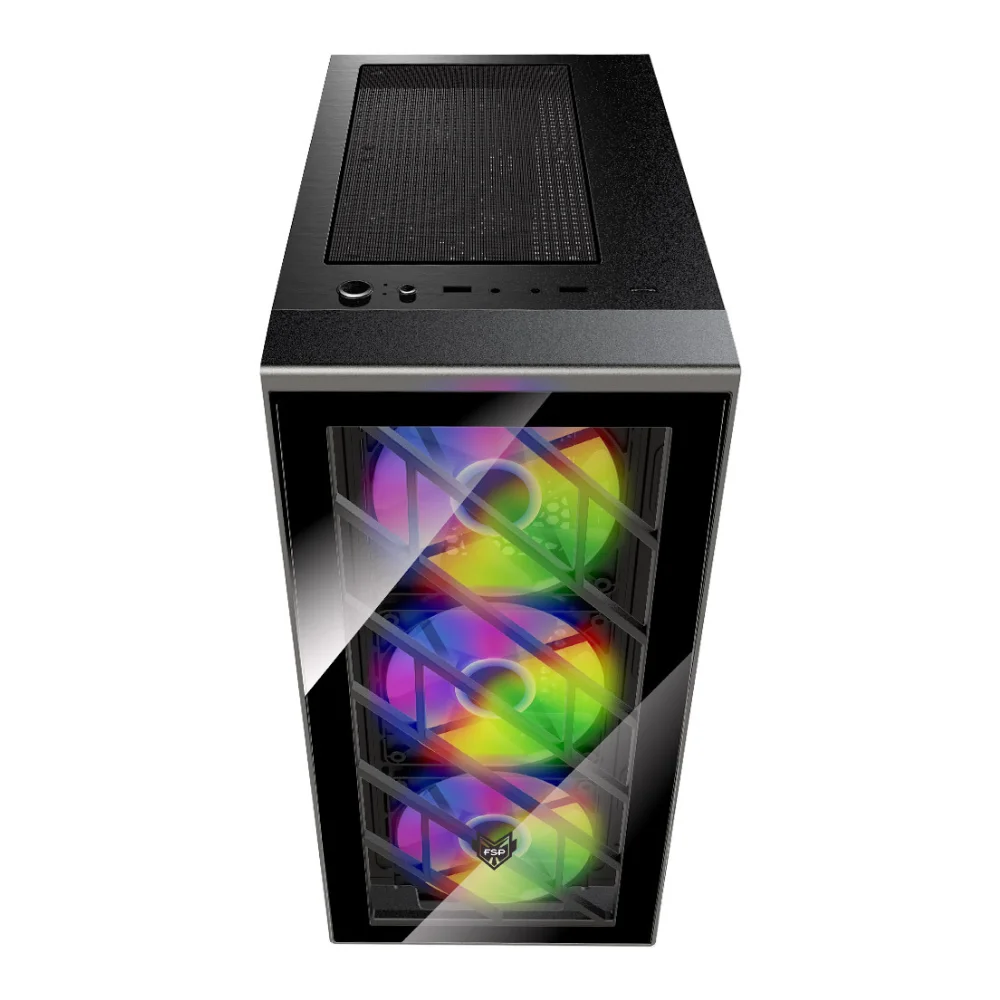 Gabinete Gamer Fsp Cmt192 RGB 4 Fans S/fonte Midtower Atx Preto - Cmt192 Gabinete Gamer Fsp Cmt192 RGB 4 Fans S/fonte Midtower Atx Preto - Cmt192