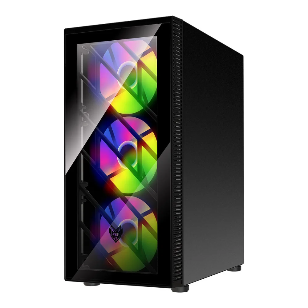 Gabinete Gamer Fsp Cmt192 RGB 4 Fans S/fonte Midtower Atx Preto - Cmt192 Gabinete Gamer Fsp Cmt192 RGB 4 Fans S/fonte Midtower Atx Preto - Cmt192