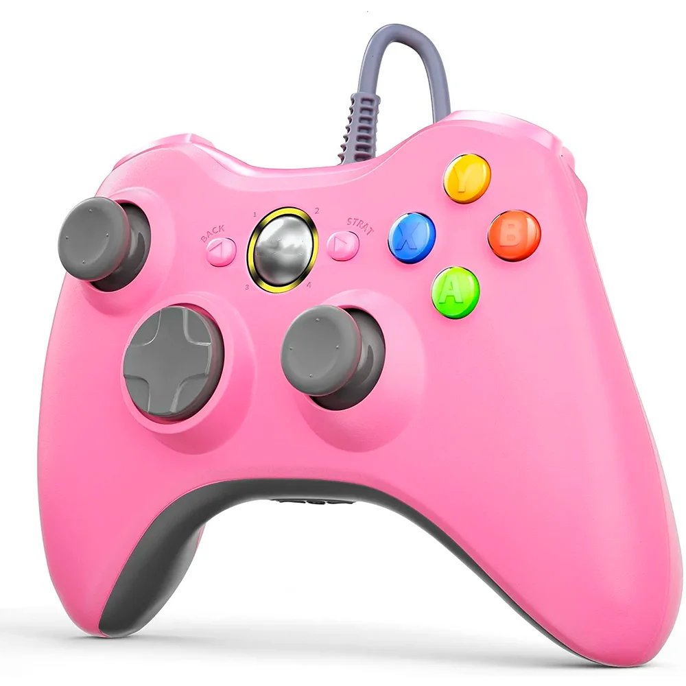 Controle Usb Com Fio Para XBOX 360 Computador Notebook - Rosa Controle Usb Com Fio Para XBOX 360 Computador Notebook - Rosa