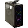Gabinete Gamer Husky Gaming Snow, Mid Tower, 3 Fans Rainbow, Lateral E Frontal Em Vidro Temperado