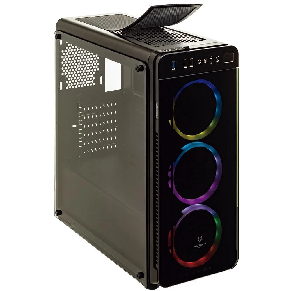 Gabinete Gamer Husky Gaming Snow, Mid Tower, 3 Fans Rainbow, Lateral E Frontal Em Vidro Temperado Gabinete Gamer Husky Gaming Snow, Mid Tower, 3 Fans Rainbow, Lateral E Frontal Em Vidro Temperado