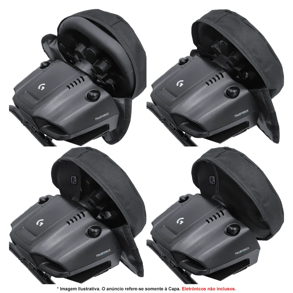 Kit Capas Protetoras Qualicapas Compatíveis C/ Volante, Base E Pedal G29 G920 G923 + Capa P/ Câmbio Shifter Logitech
