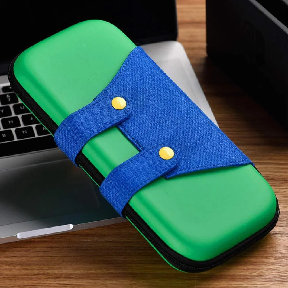 Case Nintendo Switch V1 V2 Luigi + 4 Grips + Película Vidro