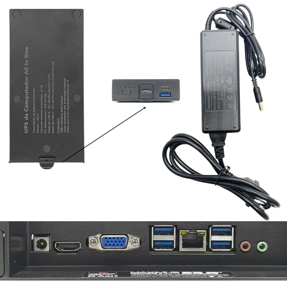 Computador All in One 23.8'', Intel i5-6200u, 8GB RAM, SSD 512GB, Bateria UPS, HDMI, USB, Webcam, Windows 11 Pro em Campinas - foto 3