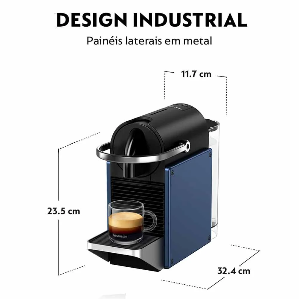 Cafeteira Nespresso Pixie Redesign Azul E Preta Para Café Em Cápsula - 110v Cafeteira Nespresso Pixie Redesign Azul E Preta Para Café Em Cápsula - 110v