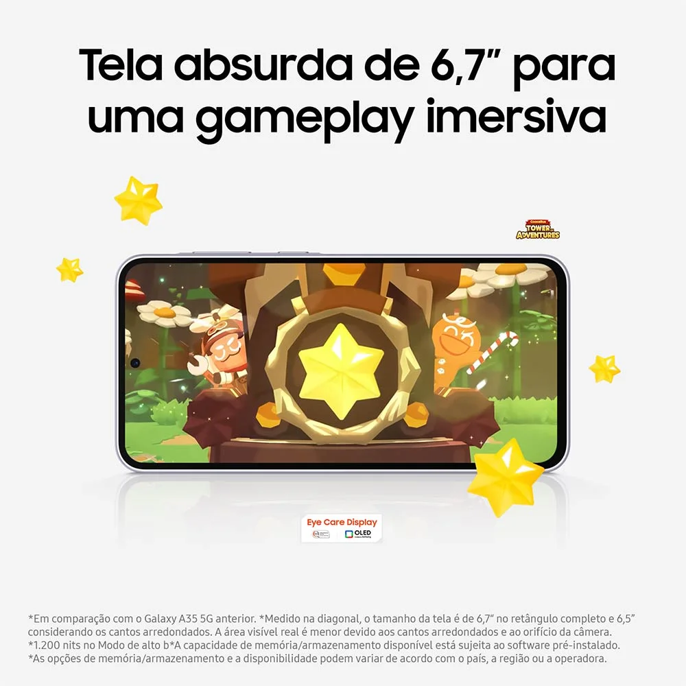 Celular Samsung Galaxy A36 5g 256gb, 8GB Ram, Câmera 50mp, Ip67, Super AmoLED 6.7”, Recursos Ai Violeta - 256 Gb - #d6d6eb - Bi-volt