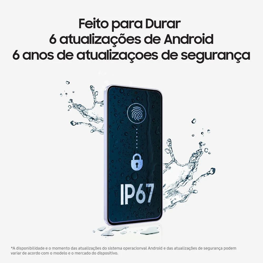 Celular Samsung Galaxy A36 5g 256gb, 8GB Ram, Câmera 50mp, Ip67, Super AmoLED 6.7”, Recursos Ai Violeta - 256 Gb - #d6d6eb - Bi-volt