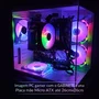 Gabinete Gamer Aquário Branco com 7 Fans RGB Inclusas Mini Tower para Placas Micro Atx Mini ITX Vidro Temperado