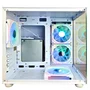 Gabinete Gamer Aquário Branco com 7 Fans RGB Inclusas Mini Tower para Placas Micro Atx Mini ITX Vidro Temperado
