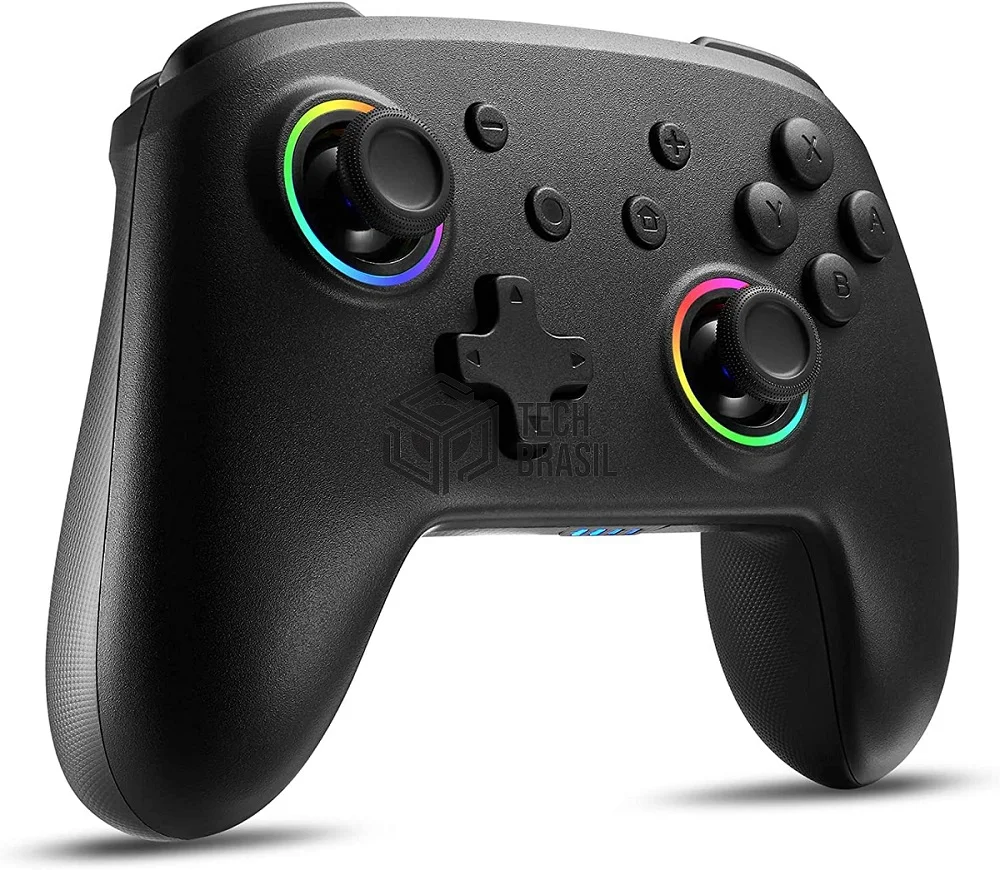 Controle Sem Fio Pro Para Nintendo Switch PC Ios Android Steam Sixaxis Bluetooth - 10 Cores LED