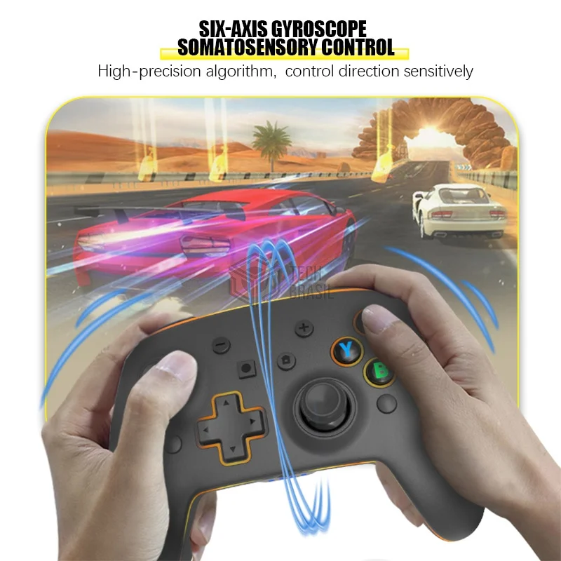 Controle Sem Fio Pro Para Nintendo Switch PC Ios Android Steam Sixaxis Bluetooth - 10 Cores LED
